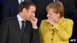 Tổng thống Pháp Macron và Thủ tướng Đức Merkel tại một hội nghị của EU mới đây ở Brussels.