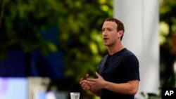 FILE - Meta CEO Mark Zuckerberg kicks off the tech giant's Connect developer conference, Sept. 27, 2023, in Menlo Park, Calif. Meta on April 18, 2024, unveiled a new set of artificial intelligence systems.