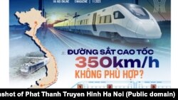 Đài Phát thanh-Truyền hình Hà Nội đăng infographic về đề án đường sắt cao tốc của Việt Nam, tháng 11/2023.