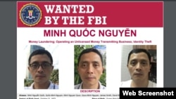 Lệnh truy nã của FBI đối với ông Nguyễn Quốc Minh. Photo FBI.