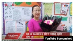 Cựu giáo viên Nguyễn Thị Xuyến. Photo Nghe An TV.