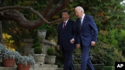 Tổng thống Mỹ Joe Biden và Chủ tịch Trung Quốc Tập Cận Bình tại hội nghị thượng đỉnh tổ chức ở Woodside, California, vào tháng 11/2023 bên lề cuộc họp Hợp tác Kinh tế Châu Á-Thái Bình Dương.