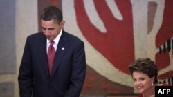 Tổng thống Hoa Kỳ Barack Obama và Tổng thống Brazil Dilma Rousseff tại Brasilia, ngày 19/3/2011