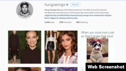 Ảnh chụp màn hình instagram của nghệ sĩ trang điểm Hung Vanngo.