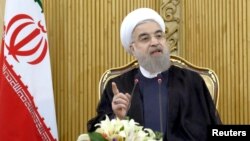 Tổng thống Iran Hassan Rouhani phát biểu ở Tehran sau khi trở về từ Liên Hiệp Quốc, ngày 29/9/2015.