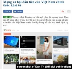 Mạng xã hội đầu tiên của Việt Nam, Tamtay.vn, đóng cửa ngày 1/1/2018