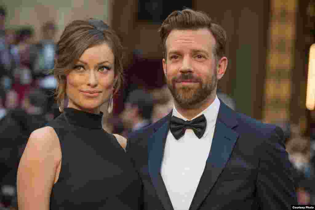 Nữ diễn viên Olivia Wilde và diễn viên Jason Sudeikis đến tham dự lễ trao giải Oscar lần thứ 86 tại Nhà hát Dolby ở Hollywood. (Ảnh: AMPAS)