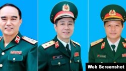 Trung tướng Nguyễn Viết Lượng, Trung tướng Đỗ Quyết và Thiếu tướng Hoàng Văn Lương (từ trái qua). Ảnh: HVQY via PLO.