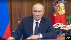 Tổng thống Nga Vladimir Putin phát biểu trước quốc dân hôm 21/9/2022.