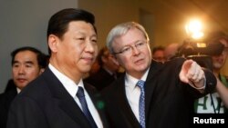 Ông Kevin Rudd gặp Chủ tịch Trung Quốc Tập Cận Bình khi còn là Thủ tướng Úc