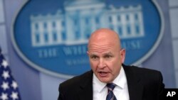 Cố vấn An ninh Quốc gia H.R. McMaster phát biểu tại Tòa Bạch Ốc ở Washington, ngày16/6/2017. 