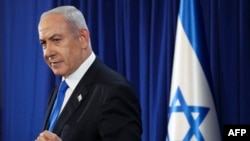 Thủ tướng Israel Benjamin Netanyahu phát biểu trong cuộc họp báo ở Tel Aviv vào ngày 13 tháng 7 năm 2024.