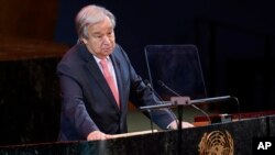 Tổng thư lý LHQ Antonio Guterres phát biểu hôm 19/9/2022. 