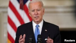 Tổng thống Joe Biden nói về cách đối phó với COVID-19 của chính phủ tại Tòa Bạch Ốc ngày 2/3/2021.