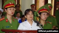 Bà Trần Thị Nga tại phiên tòa ở tỉnh Hà Nam, ngày 25 tháng 7, 2017. (Ảnh: VietnamNet)