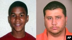 Nghi can vụ nổ súng ở Florida George Zimmerman (phải) và thiếu niên da đen bị bắn chết Martin Trayvon