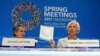 Tổng giám dốc IMF Christine Lagarde họp báo khai mạc Hội nghị mùa Xuân hàng năm của IMF và World Bank tại Washington, ngày 20/4/2017. 