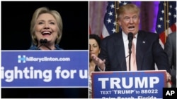 Ứng viên đảng Dân chủ Hillary Clinton và ứng viên đảng Cộng hòa Donald Trump.