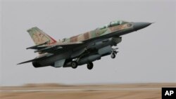 Phi cơ chiến đấu F-16I của Israel cất cánh từ Căn cứ không quân Ramon ở miền nam Israel.