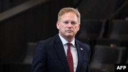 Bộ trưởng Quốc phòng Anh Grant Shapps ở Brussels, 15/2/2024.