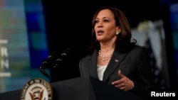 Phó Tổng thống Hoa Kỳ Kamala Harris phát biểu ở Nhà Trắng ngày 27/7/2021.