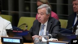 Tổng Thư ký LHQ António Guterres phát biểu ngày 21/9/2023. 