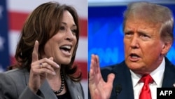 Ảnh phối hợp: Phó Tổng thống Mỹ, ứng cử viên của Đảng Dân chủ Kamala Harris, trái, và Cựu Tổng thống Mỹ, ứng cử viên của Đảng Cộng hoà Donald Trump. 