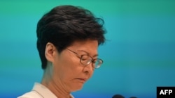 Đặc khu trưởng Hong Kong Carrie Lam tại cuộc họp báo chiều ngày 18/6/2019.