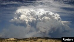 Khói của đám cháy rừng ở Hobart, bang đảo Tasmaniain, Australia, 4/1/2013