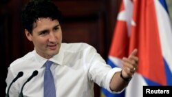 Hình tư liệu - Thủ tướng Canada Justin Trudeau phát biểu tại Đại học Havana, Cuba, ngày 16 tháng 11 năm 2016.