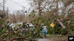 Một địa điểm ở thành phố Panama, bang Florida sau khi bão Michael quét qua (ngày 10/10/2018)