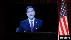 Thượng nghị sĩ Marco Rubio tham gia diễn đàn qua video.