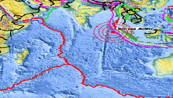Tâm địa chấn nằm ngoài khơi duyên hải Indonesia