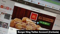 Tài khoản Twitter của Burger King đã bị các tin tặc tấn công, đăng lên một tin nhắn có nội dung chuỗi cửa hàng Burger King đã bị bán cho đối thủ là McDonalds vì sản phẩm Whopper của Burger King đã thất bại. 