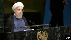 Tổng Thống Iran Hassan Rouhani tại Đại Hội Đồng Liên Hiệp Quốc ngày 28/9/2015.