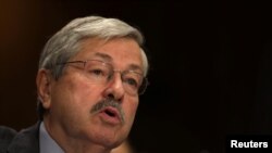 Iowa Governor Terry Branstad testifies before a Senate Foreign Relations Committee confirmation hearing on his nomination to be U.S. ambassador to China, at Capitol Hill in Washington, D.C., May 2, 2017. 