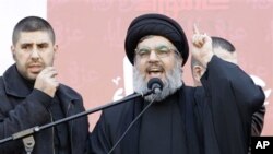 Thủ lĩnh phe Hezbollah Sheik Hassan Nasrallah.