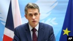 Bộ trưởng Quốc phòng Anh Gavin Williamson.