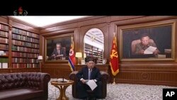 Ông Kim Jong un đang phát biểu đầu năm mới