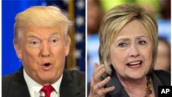 Hai ứng cử viên Tổng thống Mỹ Donald Trump (T) và Hillary Clinton. 