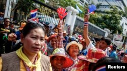 Nông dân tham gia biểu tình yêu cầu chính quyền của Thủ tướng Yingluck giải quyết tình trạng thanh toán tiền chậm, 3/3/14