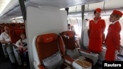 Hành khách ngồi trên một chuyến bay của hãng hàng không Aeroflot.