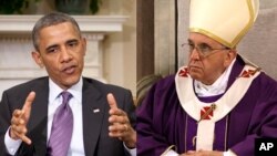 Tổng thống Obama phát biểu trong cuộc hội kiến với Ðức Giáo Hoàng tại Vatican.