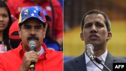 Ông Nicolas Maduro (trái) và ông Juan Guaido.