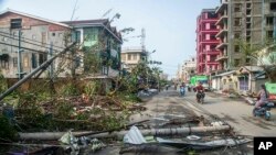 Hình ảnh ở thị trấn Sittwe, bang Rakhine, Myanmar, ngày 15/5/2023.