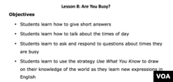 Lesson Plan for Let's Learn English Lesson 8