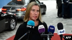 Trưởng chính sách an ninh và đối ngoại của EU, Federica Mogherini, tại Brussels, ngày 15/7/19.