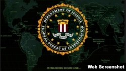 Logo FBI logo trên bản đồ Mỹ