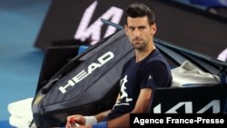 Novak Djokovic trong một buổi tập ở Melbourne hôm 14/1 trước giải Úc Mở rộng 