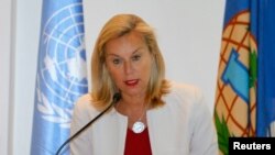 Bà Sigrid Kaag, điều phối viên đặc biệt của phái bộ LHQ và Tổ chức Cấm vũ khí hóa học OCPW.